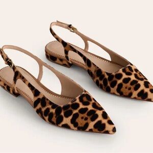 Boden Leopard Print Slingback Flats
